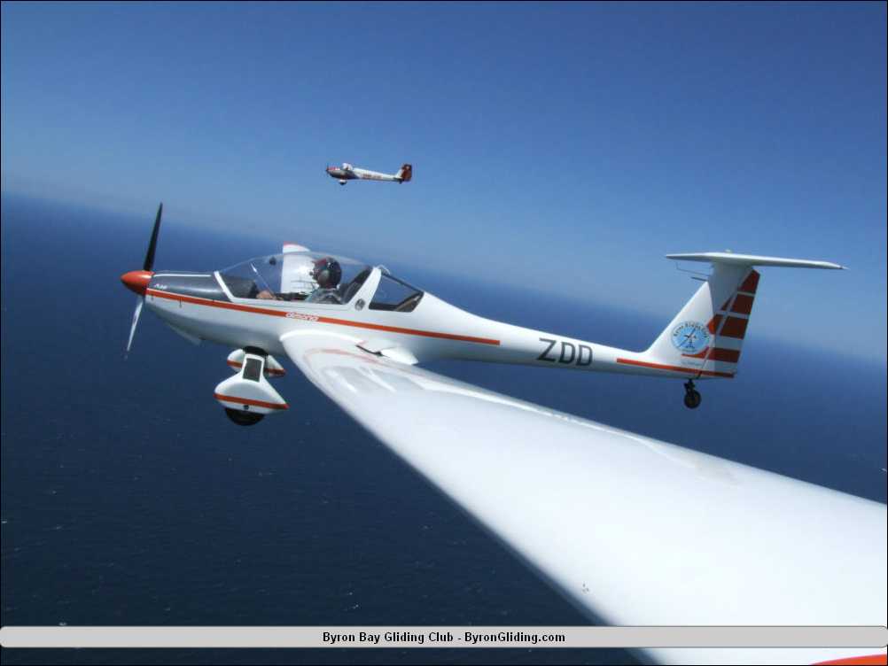 Dimona Motor Glider with YHB over Byron Bay.jpg